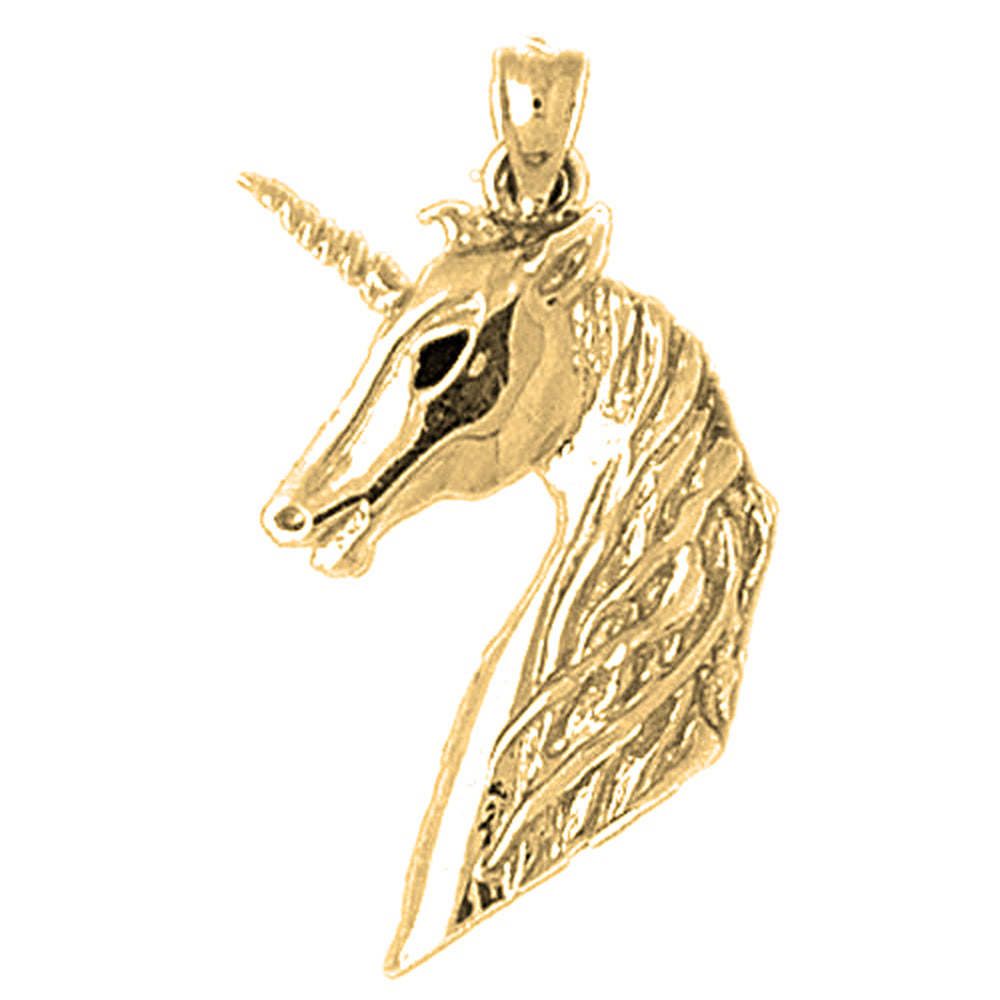 Yellow Gold-plated Silver Unicorns Pendant