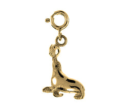 Yellow Gold-plated Silver Seal With Ball Pendant