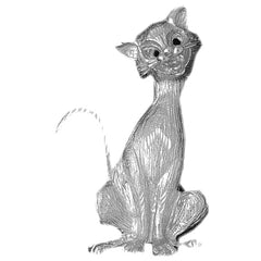 Sterling Silver Cat Pendant