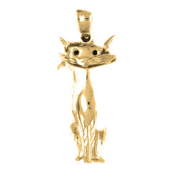 Yellow Gold-plated Silver Cat Pendant