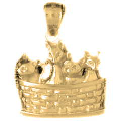 Yellow Gold-plated Silver Cat Pendant