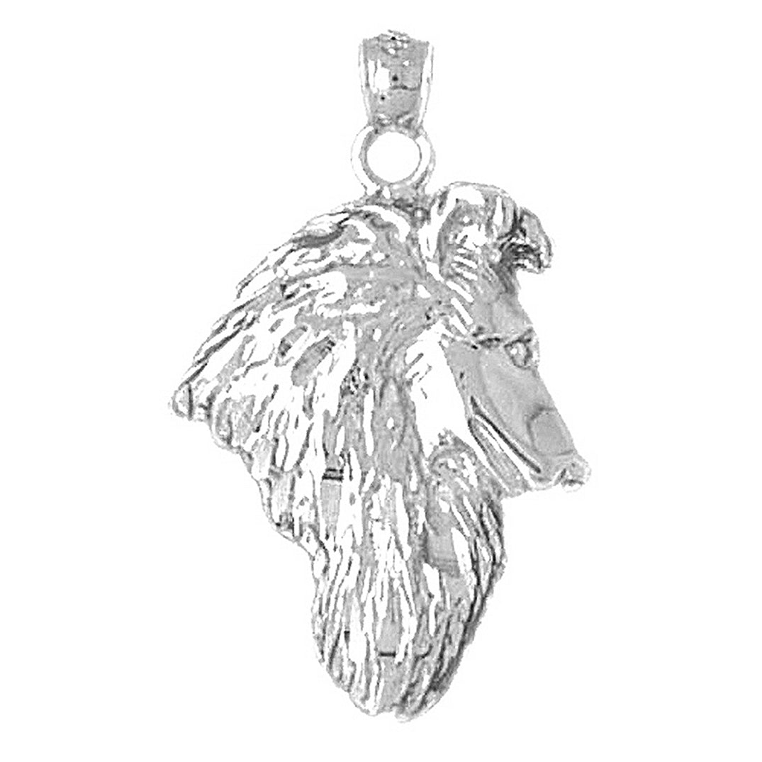 Sterling Silver Collie Dog Pendant