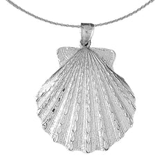 Sterling Silver Shell Pendant (Rhodium or Yellow Gold-plated)