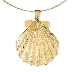 Sterling Silver Shell Pendant (Rhodium or Yellow Gold-plated)