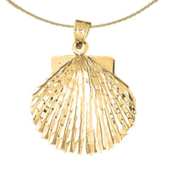 Colgante de concha de plata de ley (bañado en rodio o oro amarillo)