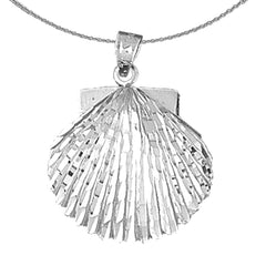 Colgante de concha de plata de ley (bañado en rodio o oro amarillo)