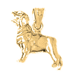 Yellow Gold-plated Silver Labrador Dog Pendant