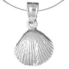 Colgante de concha de plata de ley (bañado en rodio o oro amarillo)