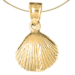 Colgante de concha de plata de ley (bañado en rodio o oro amarillo)