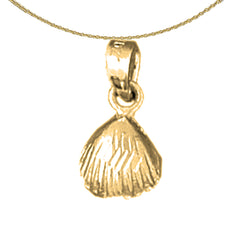 Sterling Silver Shell Pendant (Rhodium or Yellow Gold-plated)