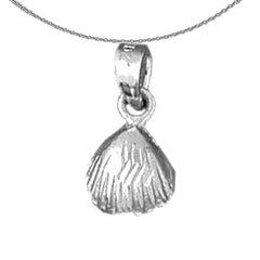 Sterling Silver Shell Pendant (Rhodium or Yellow Gold-plated)