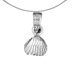 Sterling Silver Shell Pendant (Rhodium or Yellow Gold-plated)