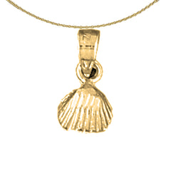 Sterling Silver Shell Pendant (Rhodium or Yellow Gold-plated)