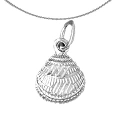 Colgante de concha de plata de ley (bañado en rodio o oro amarillo)