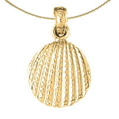 Colgante de concha de plata de ley (bañado en rodio o oro amarillo)