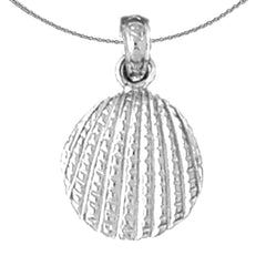 Colgante de concha de plata de ley (bañado en rodio o oro amarillo)
