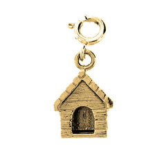 Yellow Gold-plated Silver Dog House Pendant