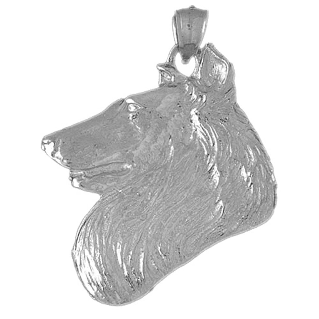 Sterling Silver Collie Dog Pendant