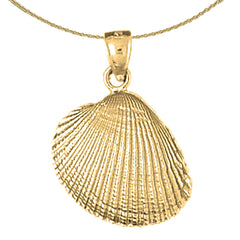 Colgante de concha de plata de ley (bañado en rodio o oro amarillo)