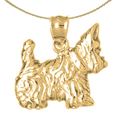 Terrier-Hundeanhänger aus Sterlingsilber (rhodiniert oder gelbvergoldet)