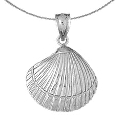 Colgante de concha de plata de ley (bañado en rodio o oro amarillo)