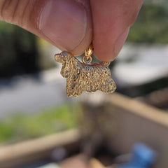 Sterling Silver Cockerspaniel Dog Pendant (Rhodium or Yellow Gold-plated)