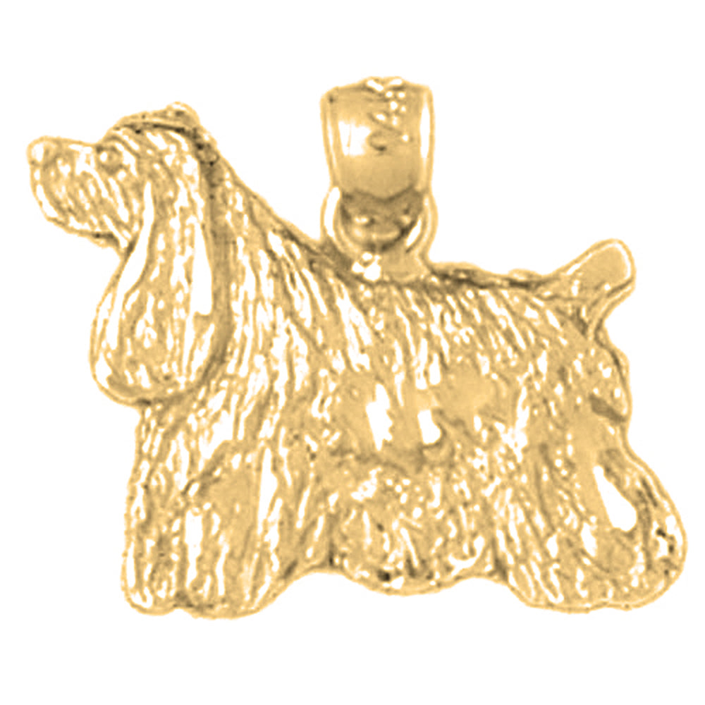 Yellow Gold-plated Silver Cockerspaniel Dog Pendant