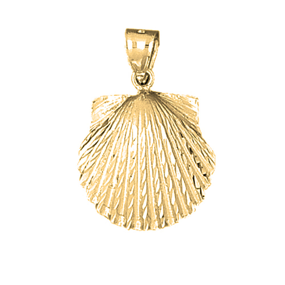 Yellow Gold-plated Silver Shell Pendant