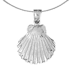 Colgante de concha de plata de ley (bañado en rodio o oro amarillo)
