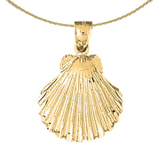 Colgante de concha de plata de ley (bañado en rodio o oro amarillo)