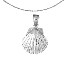 Sterling Silver Shell Pendant (Rhodium or Yellow Gold-plated)
