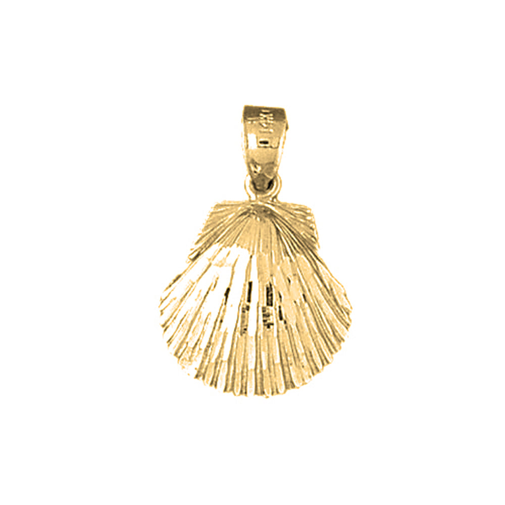 Yellow Gold-plated Silver Shell Pendant