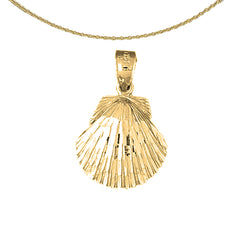 Sterling Silver Shell Pendant (Rhodium or Yellow Gold-plated)