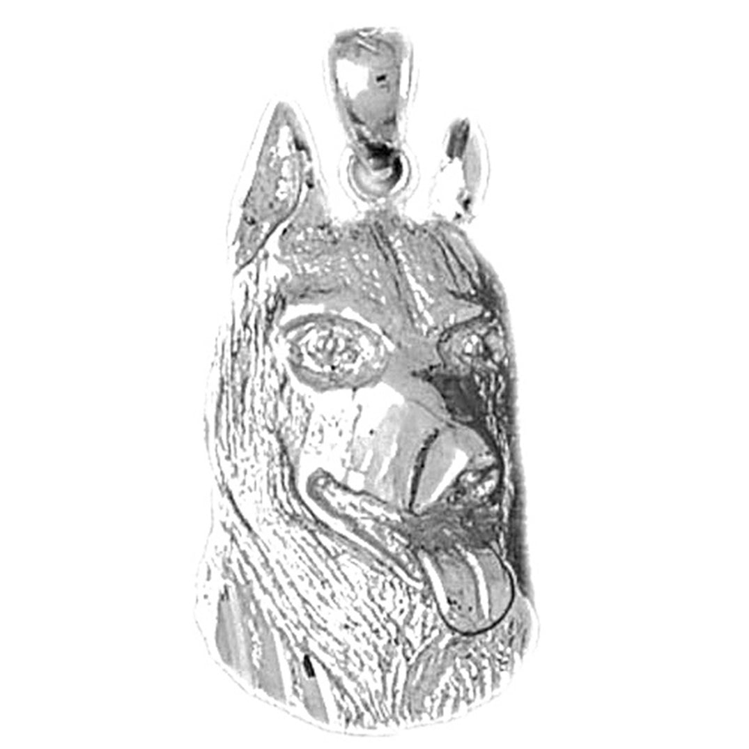 Sterling Silver German Shepard - Dog Pendant