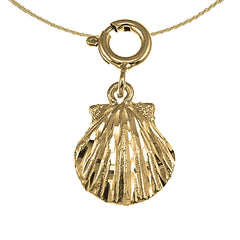 Sterling Silver Shell Pendant (Rhodium or Yellow Gold-plated)