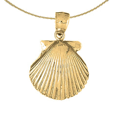 Sterling Silver Shell Pendant (Rhodium or Yellow Gold-plated)