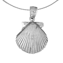 Sterling Silver Shell Pendant (Rhodium or Yellow Gold-plated)