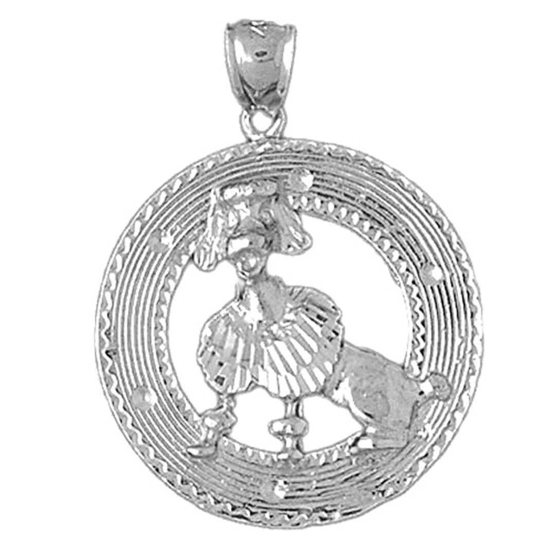 Sterling Silver Poodle Dog Pendant