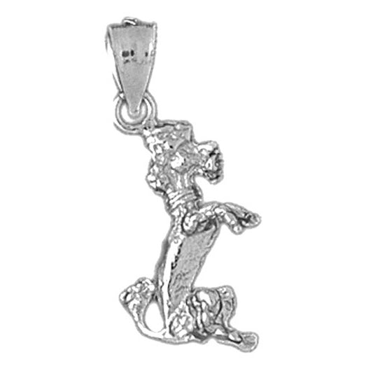 Sterling Silver Poodle Dog Pendant