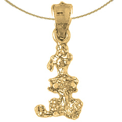 Colgante de perro caniche de plata de ley (bañado en rodio o oro amarillo)