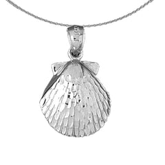 Colgante de concha de plata de ley (bañado en rodio o oro amarillo)