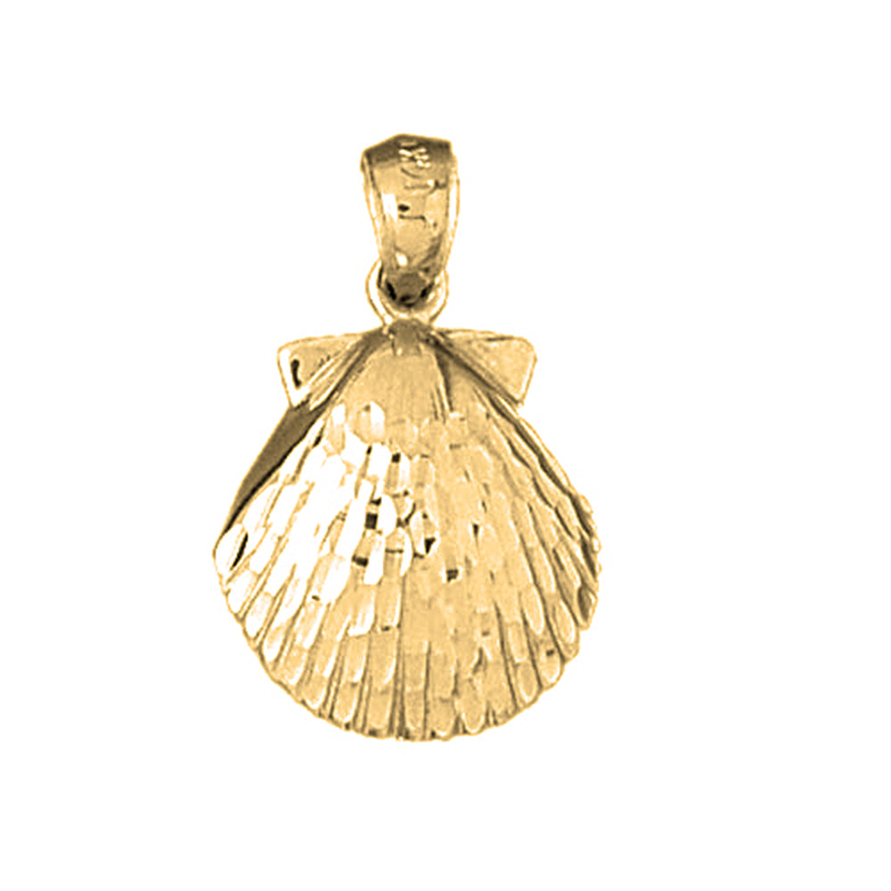 Yellow Gold-plated Silver Shell Pendant