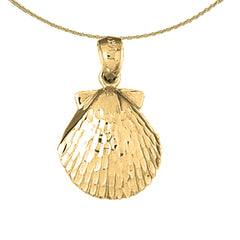 Colgante de concha de plata de ley (bañado en rodio o oro amarillo)