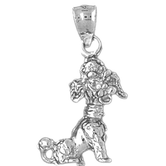 Sterling Silver Poodle Dog Pendant