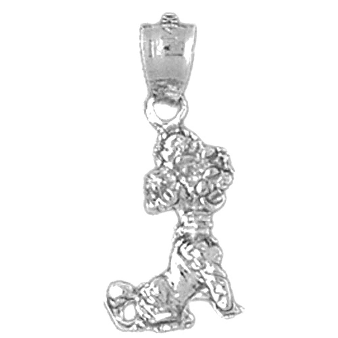 Sterling Silver Poodle Dog Pendant