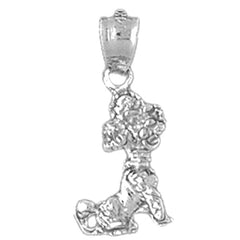 Sterling Silver Poodle Dog Pendant