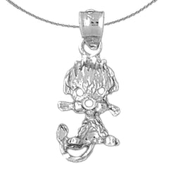 Colgante de perro caniche de plata de ley (bañado en rodio o oro amarillo)