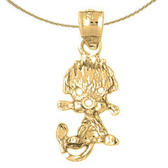 Colgante de perro caniche de plata de ley (bañado en rodio o oro amarillo)