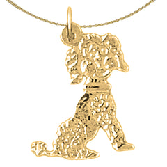 Colgante de perro caniche de plata de ley (bañado en rodio o oro amarillo)
