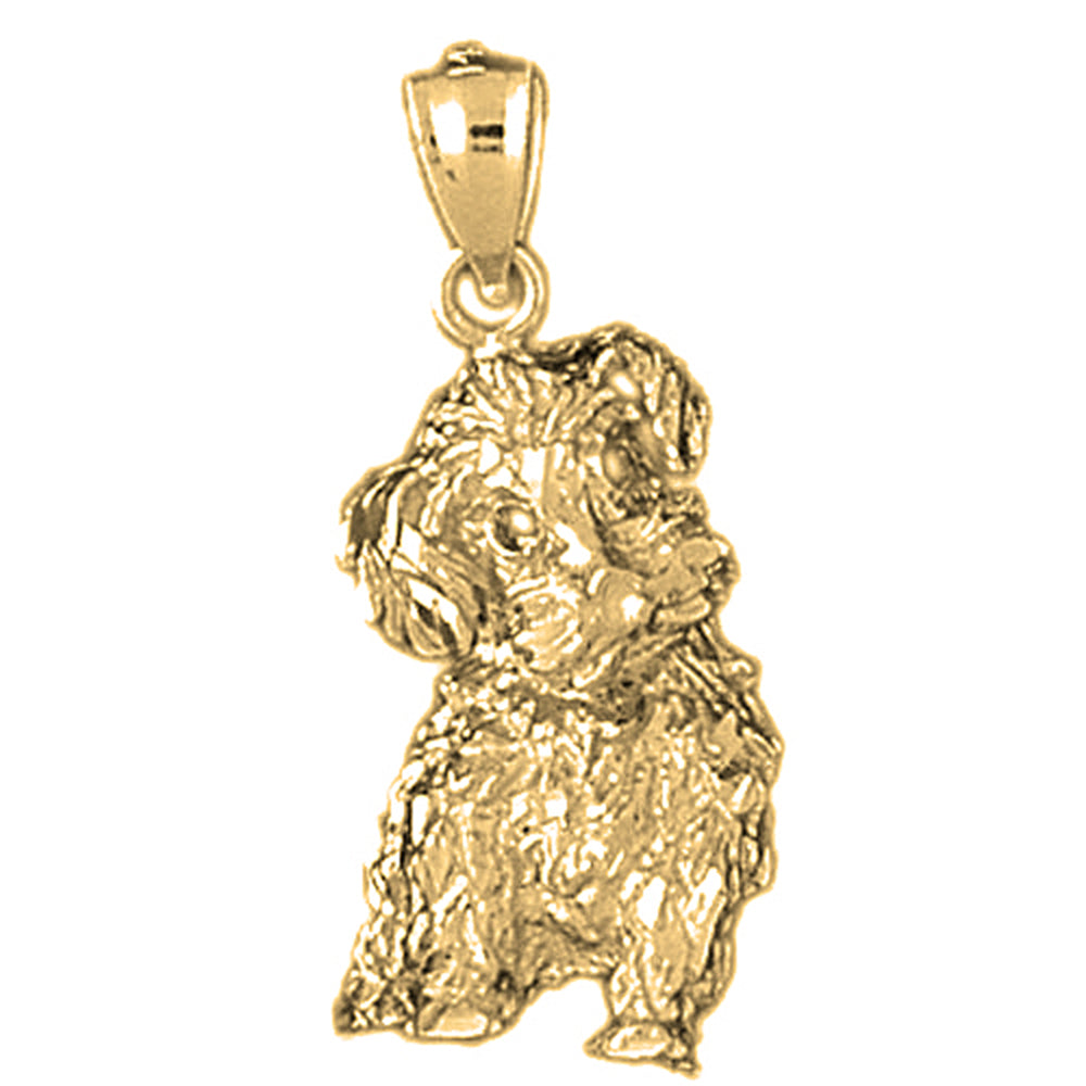 Yellow Gold-plated Silver Dog Pendant